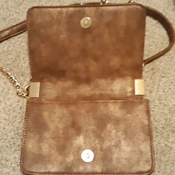 BCBG Crossbody Purse Brown with Gold Hardware - Picture 5 of 5